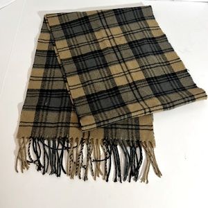 FASHION TERMINAL || Italian Made Men’s Plaid Fringe Cashmere Blend Scarf